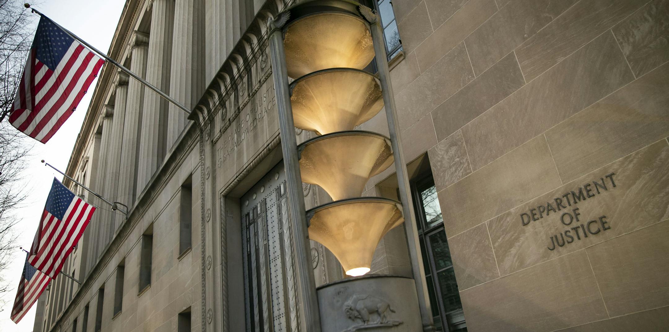 FILE -- The Department of Justice, in Washington, March 24, 2019. Department lawyers have said they will press ahead with efforts to add a citizenship question to the 2020 census. (Al Drago/The New York Times)