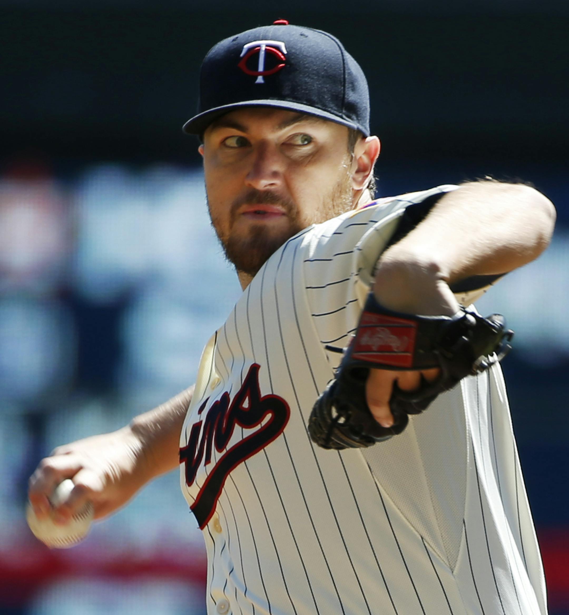 At Target Field in a game between the Twins and the Tigers, Phil Hughes(45) started for the Twins .] Richard Tsong-Taatarii/rtsong-taatarii@startribune.com