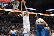 Former Minnehaha Academy star Chet Holmgren (7) ranks third on Oklahoma City with 17.2 points per game and leads the team defensively, averaging 7.4 r