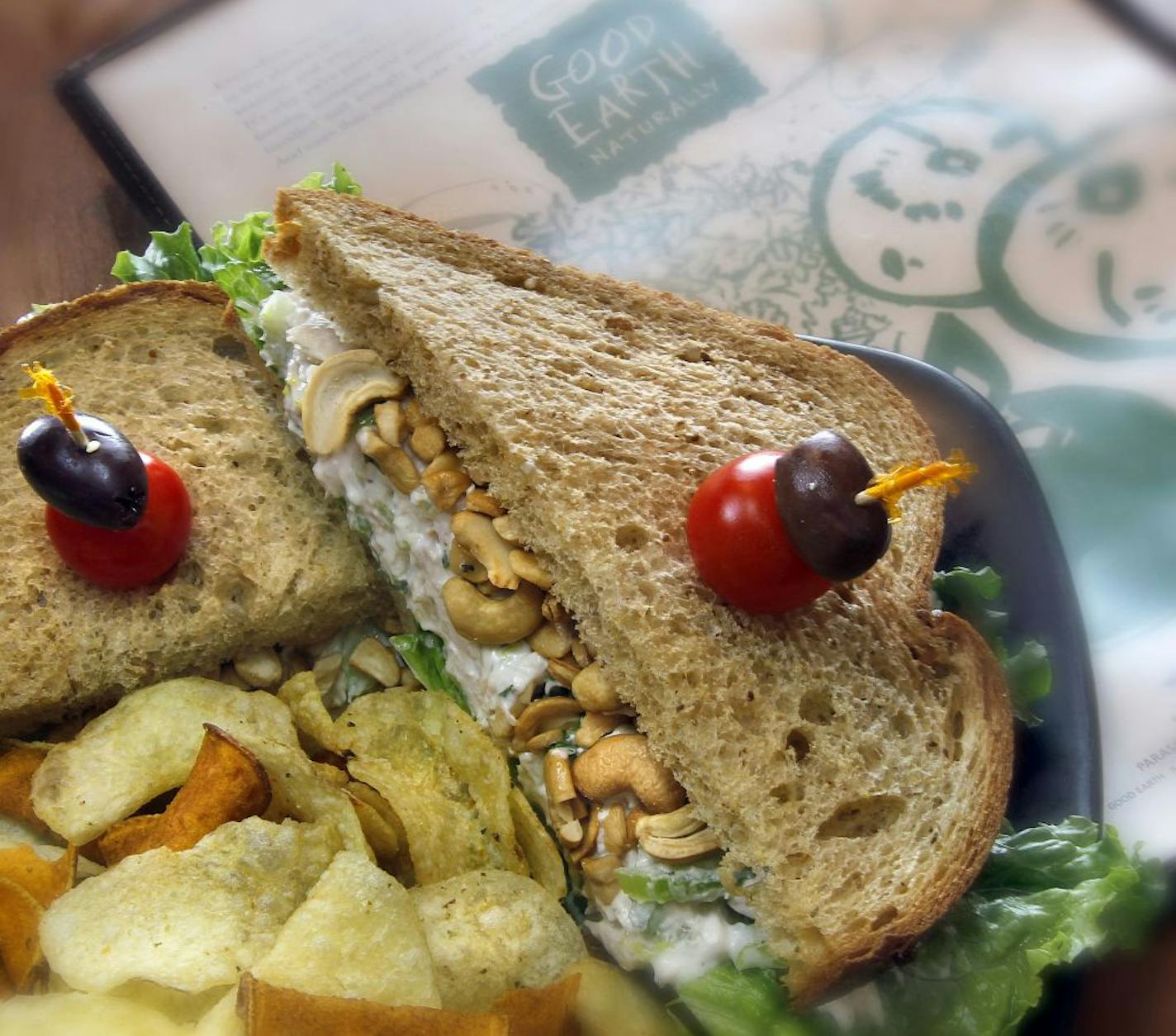 Chicken salad sandwich at the Good Earth 3460 Galleria, Edina, and 1901 Hwy. 36 W., Roseville,