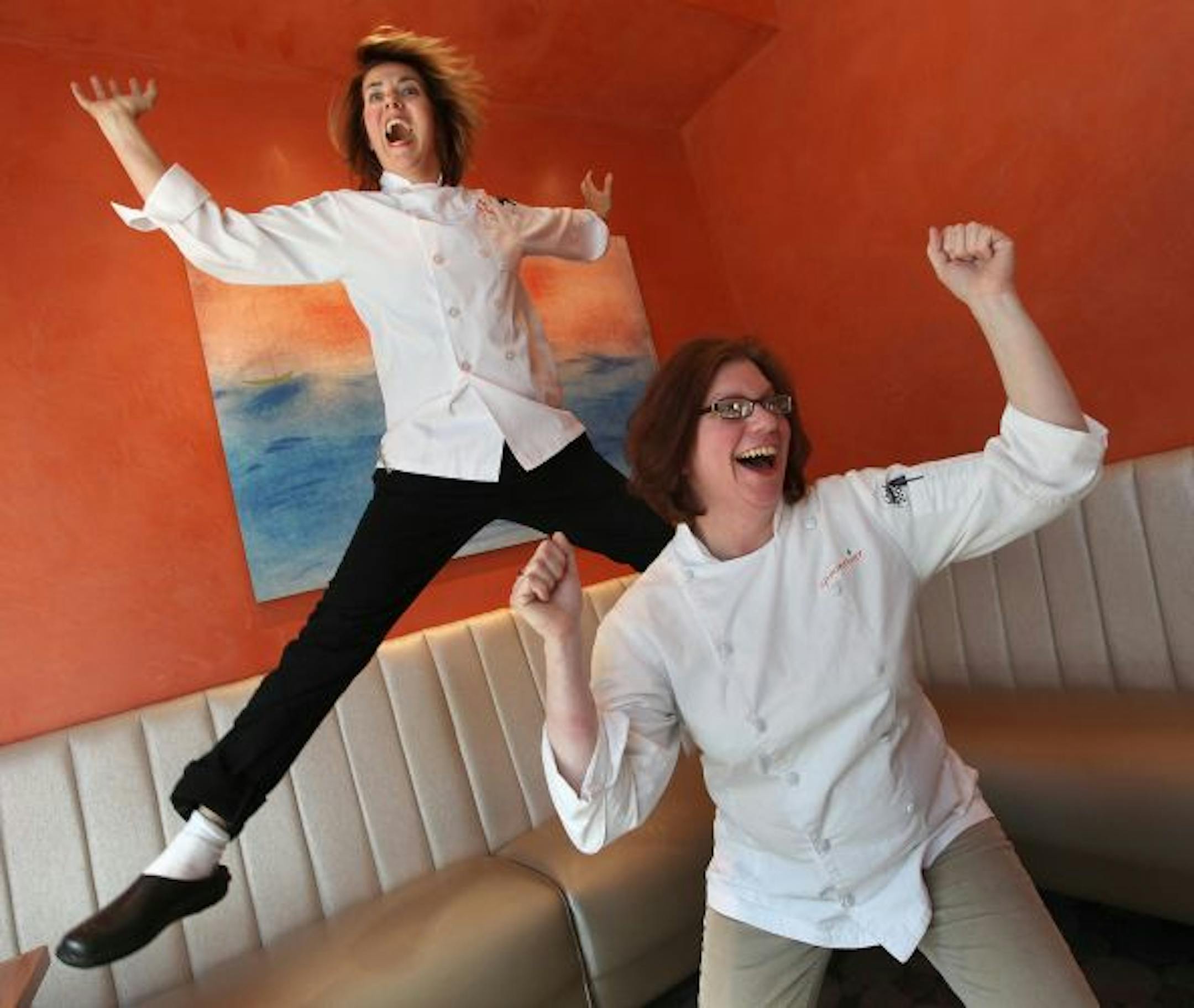 Co-chefs Lisa Carlson, left, and Liz Benser keep things jumping at Spoonriver with a menu that combines innovation and prime local ingredients.