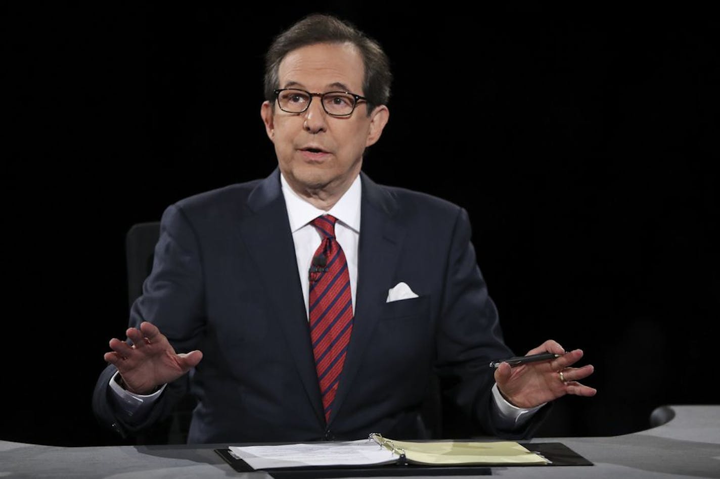 All eyes are on Fox's Chris Wallace as he prepares to moderate the first presidential debate. Wallace is the only journalist moderating one of the four debates this fall who has been there before: He was the onstage referee for the third meeting between President Donald Trump and Hillary Clinton.