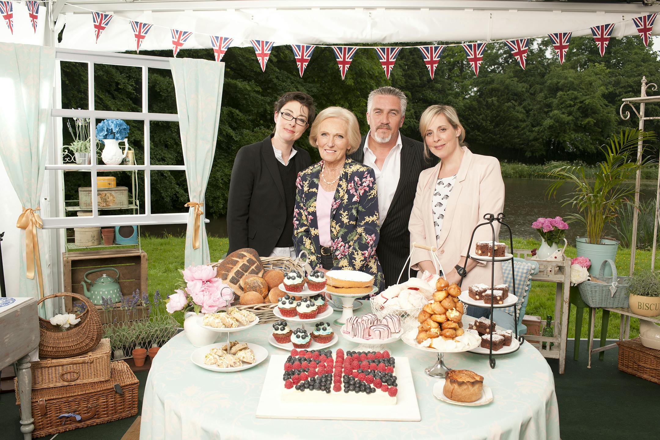 Sue Perkins, Mary Berry, Paul Hollywood and Mel Giedroyc in "The Great British Baking Show."