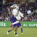 Minnesota United forward Mason Toye attempted a shot on goal in front of Orlando City defender Amro Tarek during the second half of an MLS match in Ma