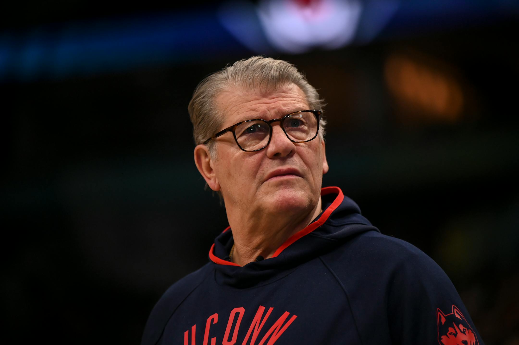 UConn head coach Geno Auriemma looks on during a Final Four open practice held Saturday, April 2, 2022 at Target Center in Minneapolis, Minn.