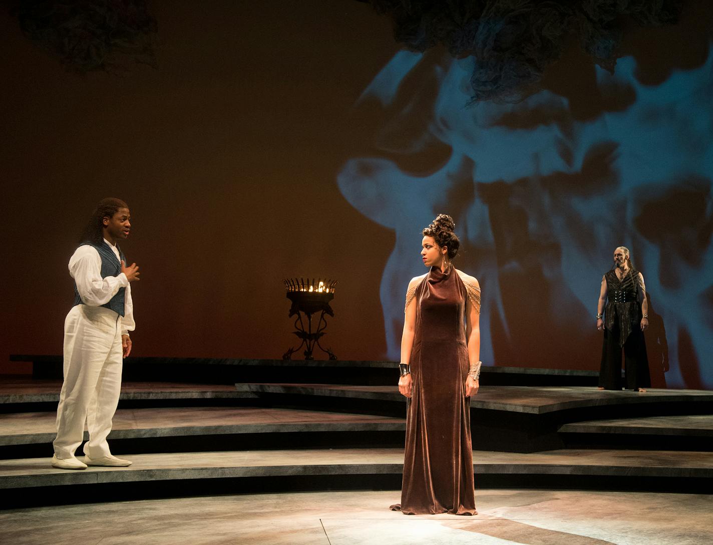 Wayne T. Carr, Jennie Greenberry and Jeffrey BlairCornell in "Pericles."