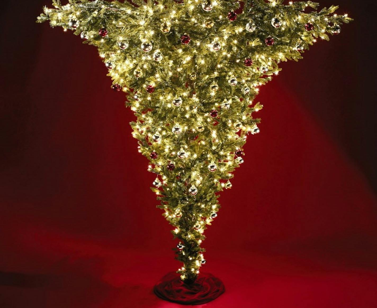 An upside-down Christmas tree.