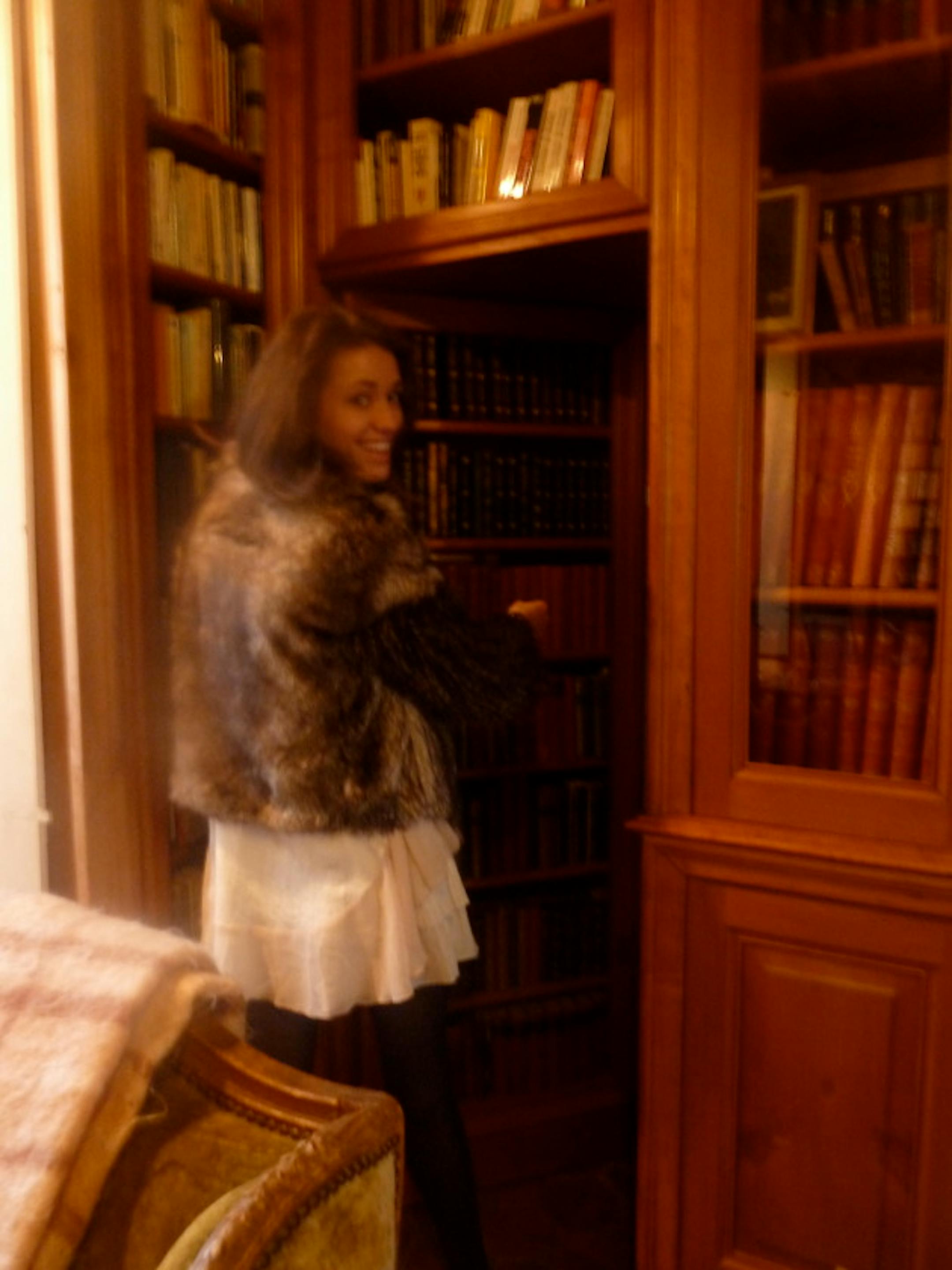 The secret door in the library!