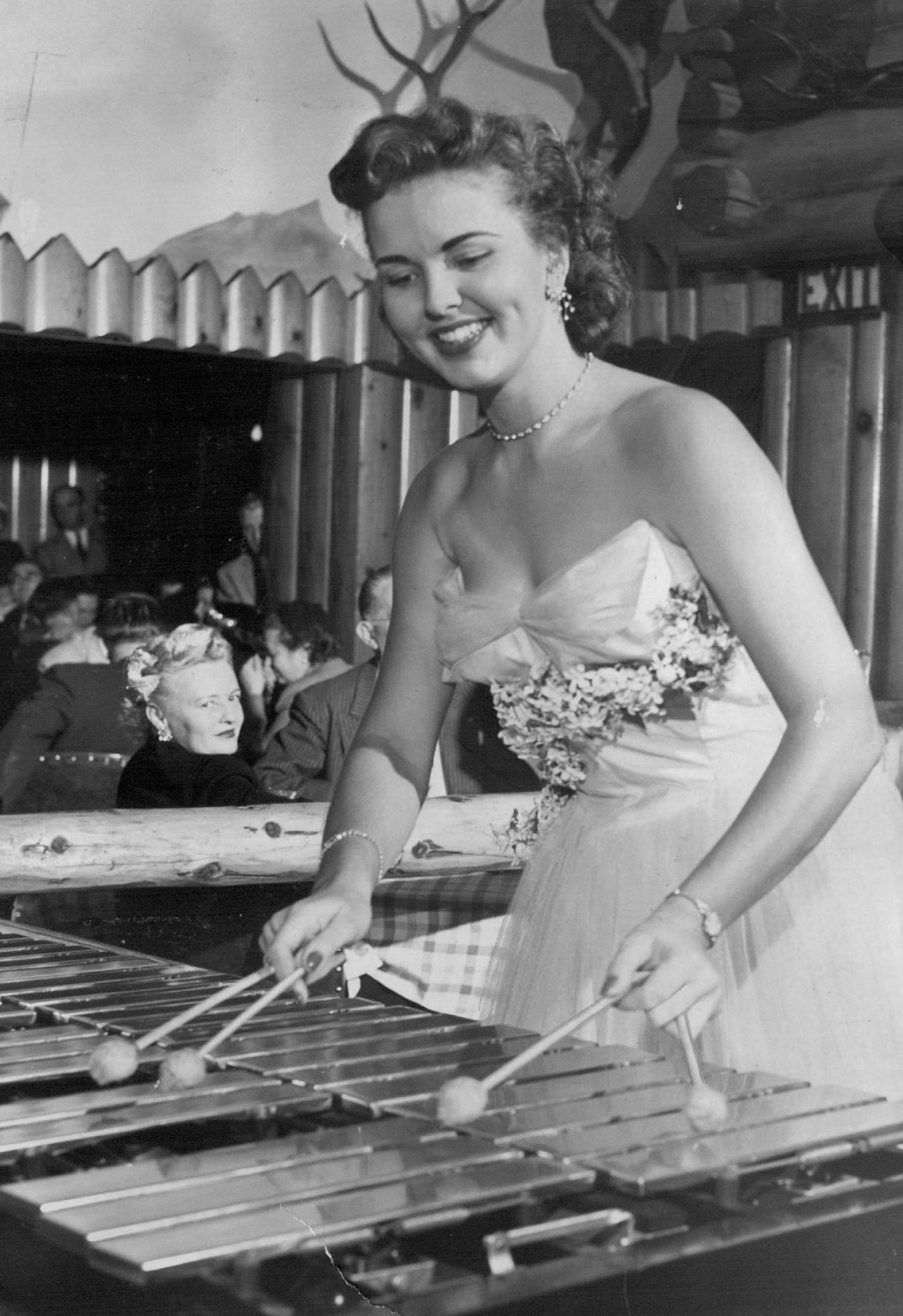 October 12, 1953 BeBe Shopp turned on her electric vibraharp and her vibrant personality Monday nigh ' to open her first "home stand" in a Minneapolis night spot. Minnesota's Miss America of 1948 was nervous shortly before show-time in the Covered Wag-on, 114 S. Fourth street. October 13, 1953 Minneapolis Star Tribune