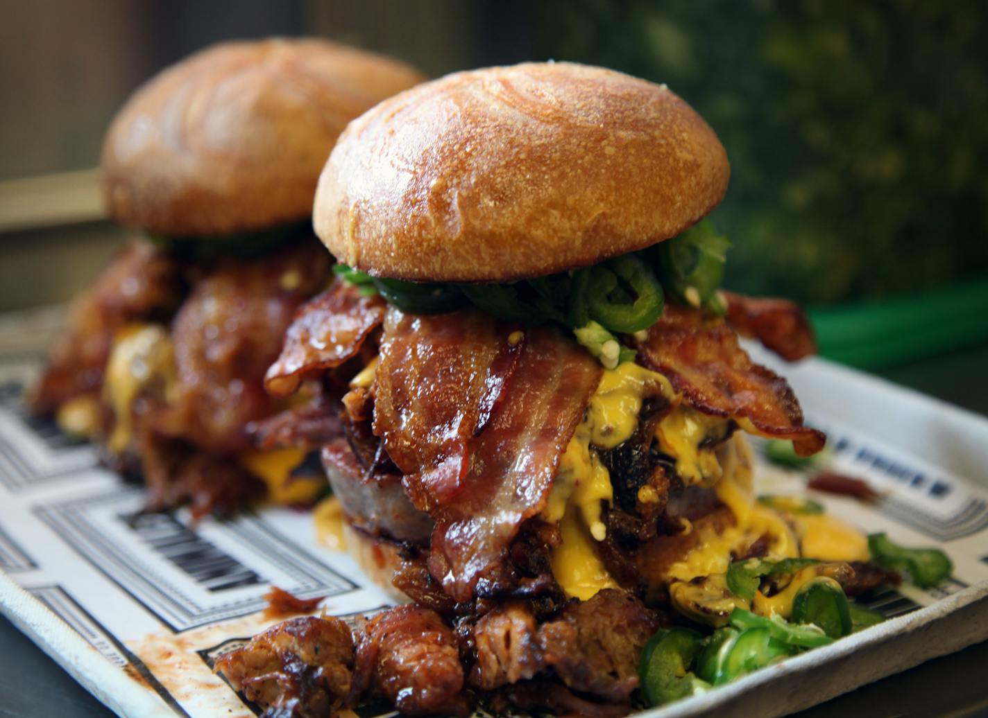 The Meat Tornado, at Animales Barbeque Co., is a storm of a sandwich, buckling with rib ends, sausage and bacon, oozing with cheese sauce and topped with jalapenos. Animales is a barbecue trailer behind Able Seedhouse & Brewery in Northeast Minneapolis. ] Matt Gillmer, matt.gillmer@startribune.com