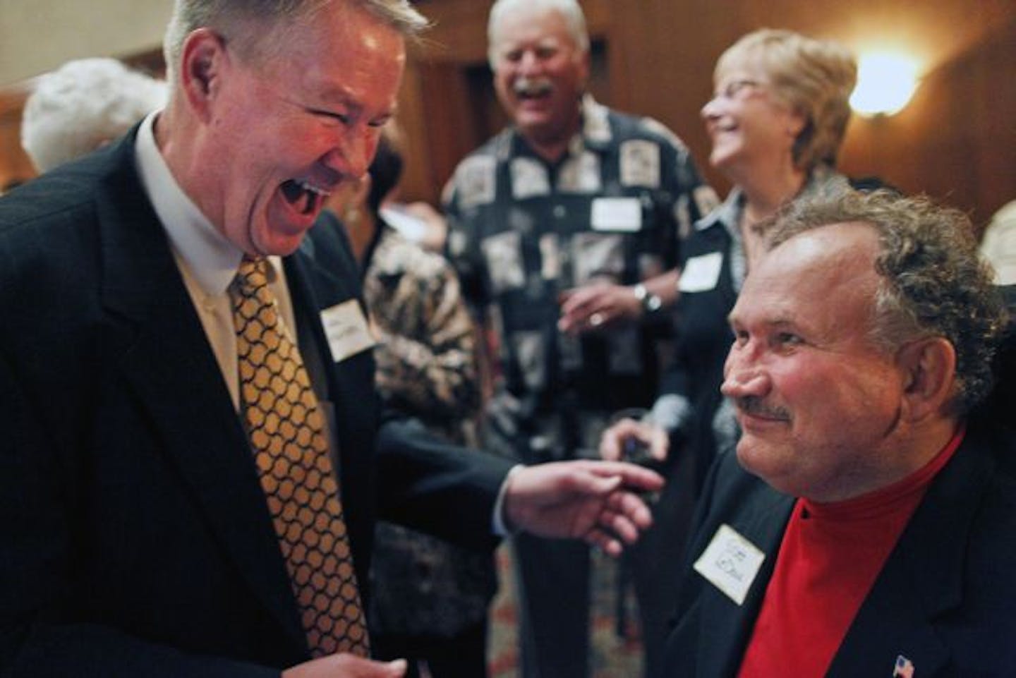 At Jax Cafe on Tuesday, an excited Lou Hokansen greeted Scott LeDoux as he was inducted into the Minnesota Boxing Hall of Fame. Hokansen was LeDoux's sparring partner for many years.