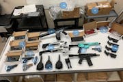 Evidence seized by law enforcement after Jay Olson sold an informant ghost guns, accessories for $20,000 in April 2022.