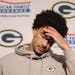 Green Bay Packers quarterback Jordan Love speaks after Saturday's 24-21 loss to the 49ers.