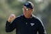 Phil Mickelson reacts on the 18th hole during the final round of the Masters golf tournament at Augusta National Golf Club on Sunday, April 9, 2023, i