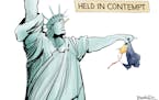 Editorial cartoon: Trump held in contempt