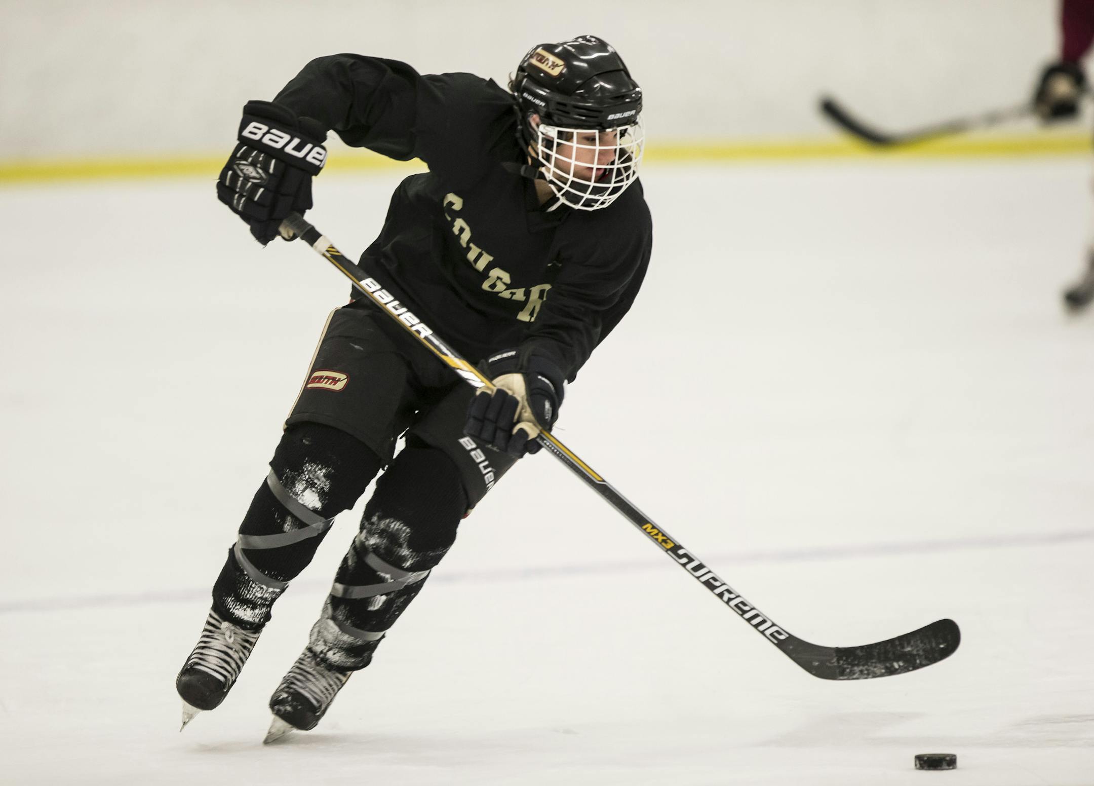 Lakeville South hockey player Janna Haeg during practice on Monday, January 11, 2015, in Lakeville, Minn. ] RENEE JONES SCHNEIDER • renee.jones@yahoo.com