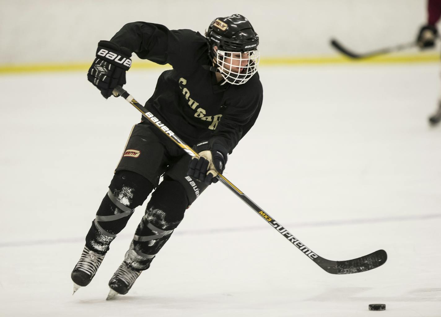 Lakeville South hockey player Janna Haeg during practice on Monday, January 11, 2015, in Lakeville, Minn. ] RENEE JONES SCHNEIDER &#x2022; renee.jones@yahoo.com