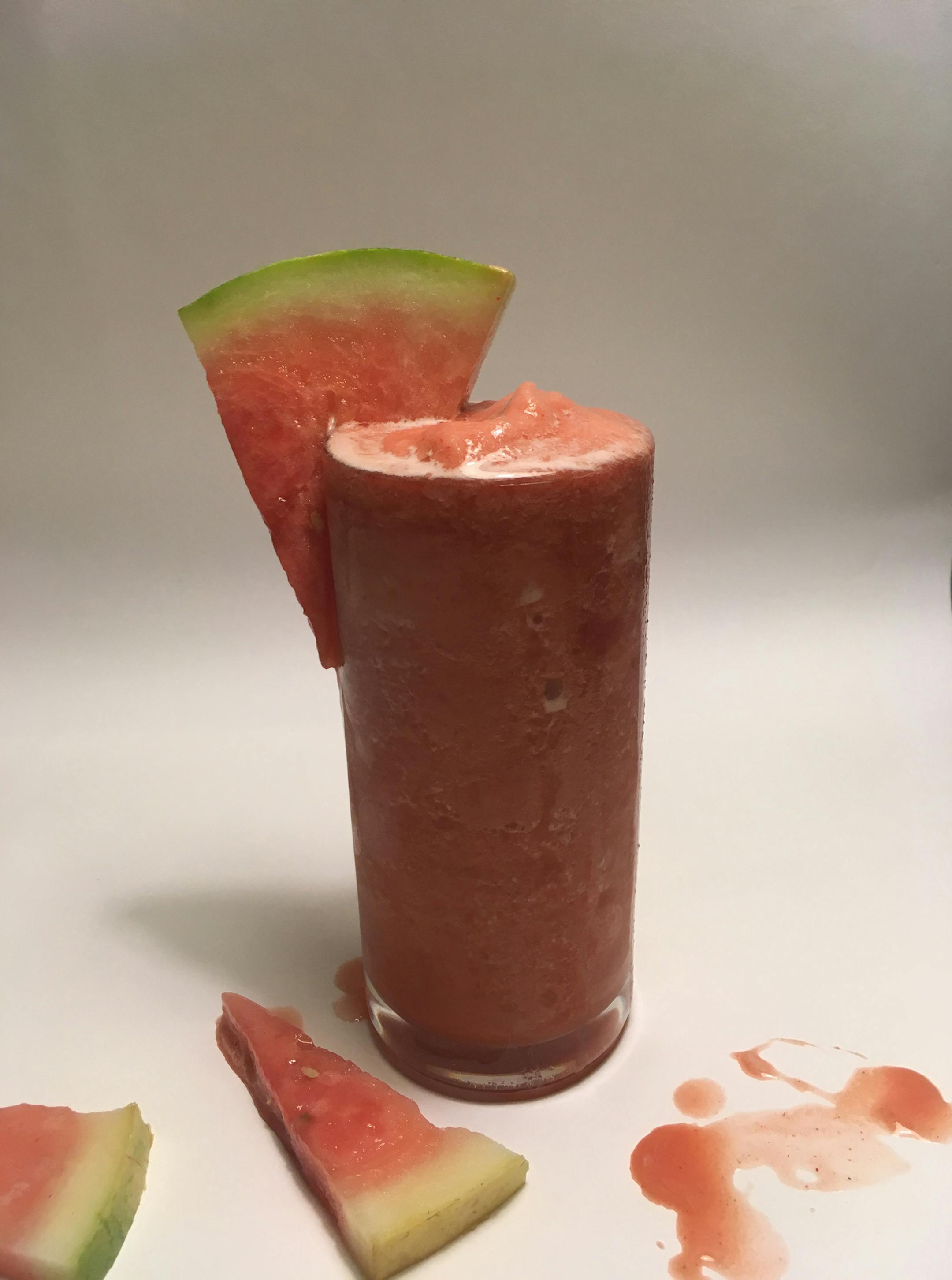 Watermelon, Lime and Tequila Frozen Cocktail. photo by amelia rayno