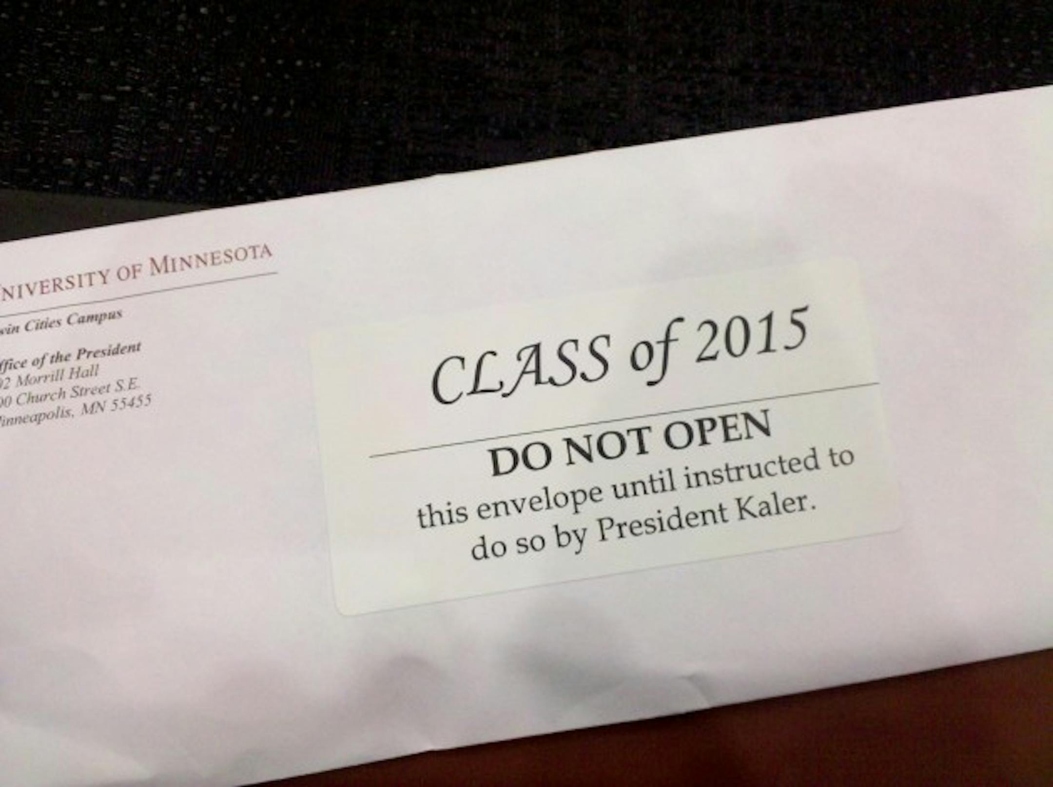 Inside was a class of 2015 tassel