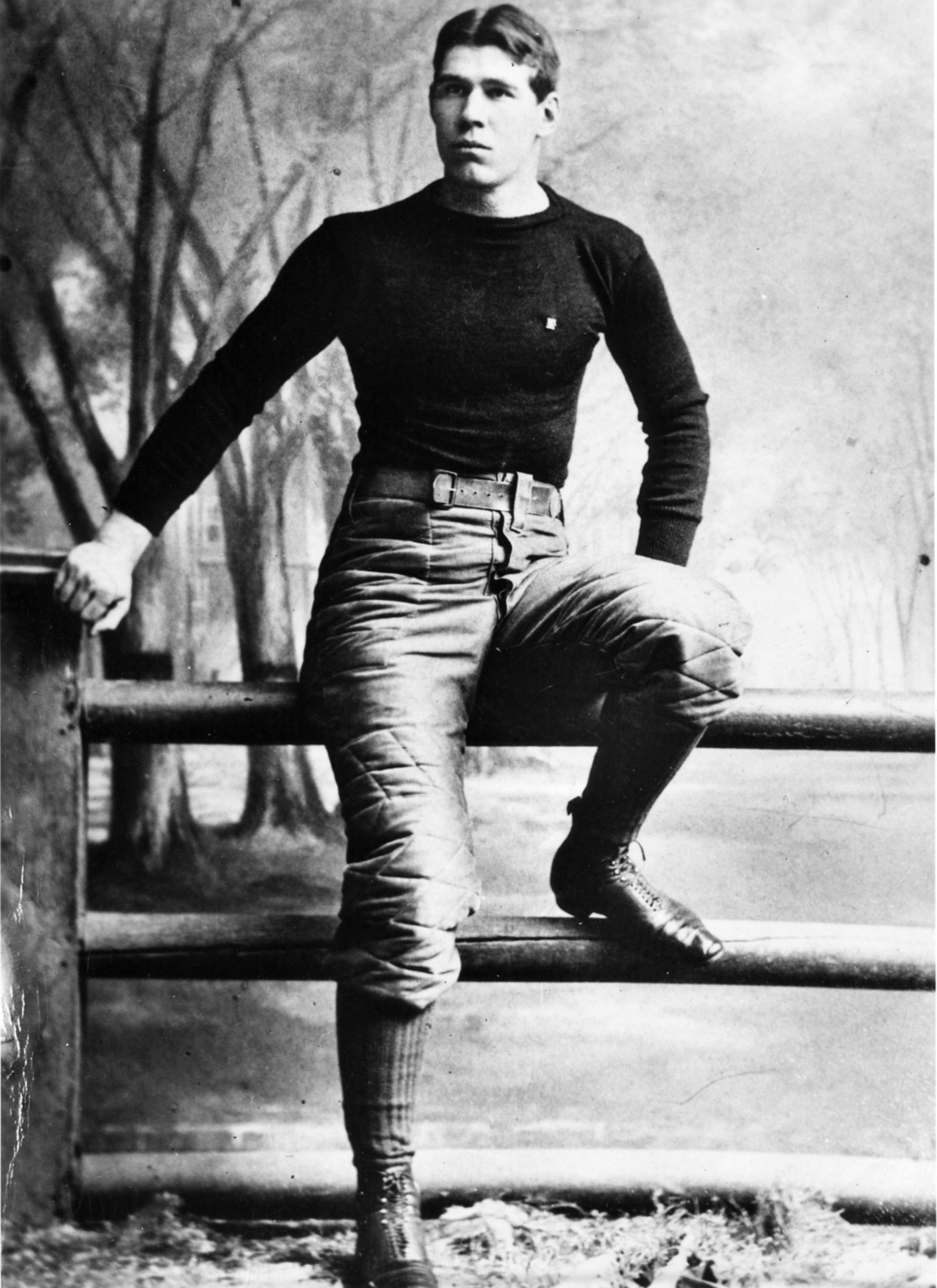 William (Pudge) Heffelfinger
Pro football was born on November 12, 1892, when William (Pudge) Heffelfinger, a former star guard at Yale, accepted $500 to play for the Allegheny Athletic Association in a game against its chief rival, the Pittsburgh Athletic Club. Heffelfinger, by accepting the AAAís very generous payment became the gameís first known professional. Photo by Pro Football Hall of Fame