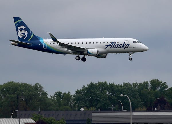 Alaska Airlines flight #2126 arrives at MSP Thursday in Minneapolis. ]