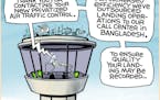 Sack cartoon: Privatizing air traffic control