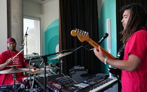 L.A. Buckner, on drums, and Thomas Abban rehearsed for their new duo White Boy Summer's big Art-A-Whirl gig last week at MacPhail Center For Music in