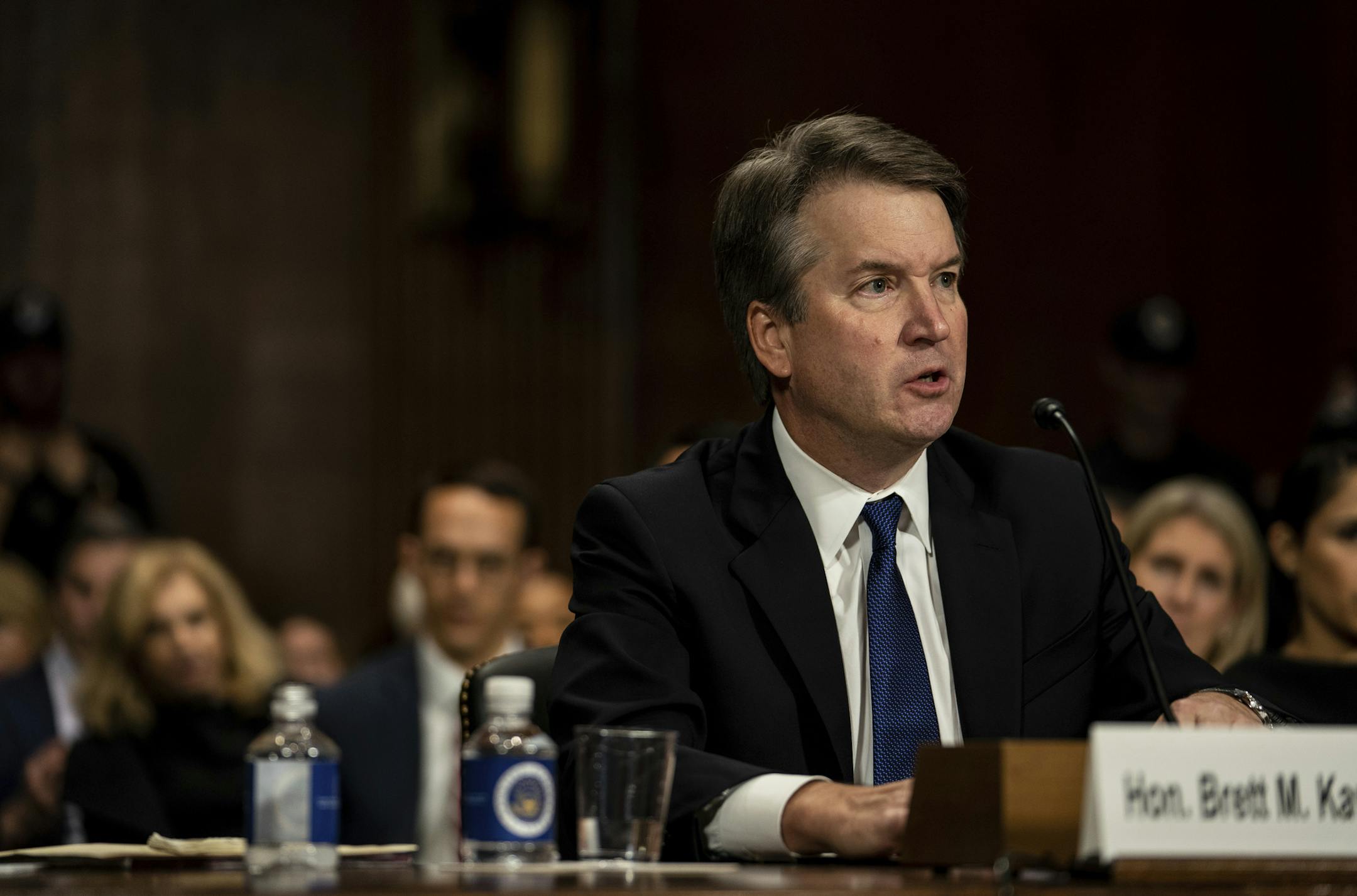 Supreme Court nominee Brett Kavanaugh testifies before the Senate Judiciary Committee on Capitol Hill in Washington, Thursday, Sept. 27, 2018. (Erin Schaff/The New York Times via AP, Pool)