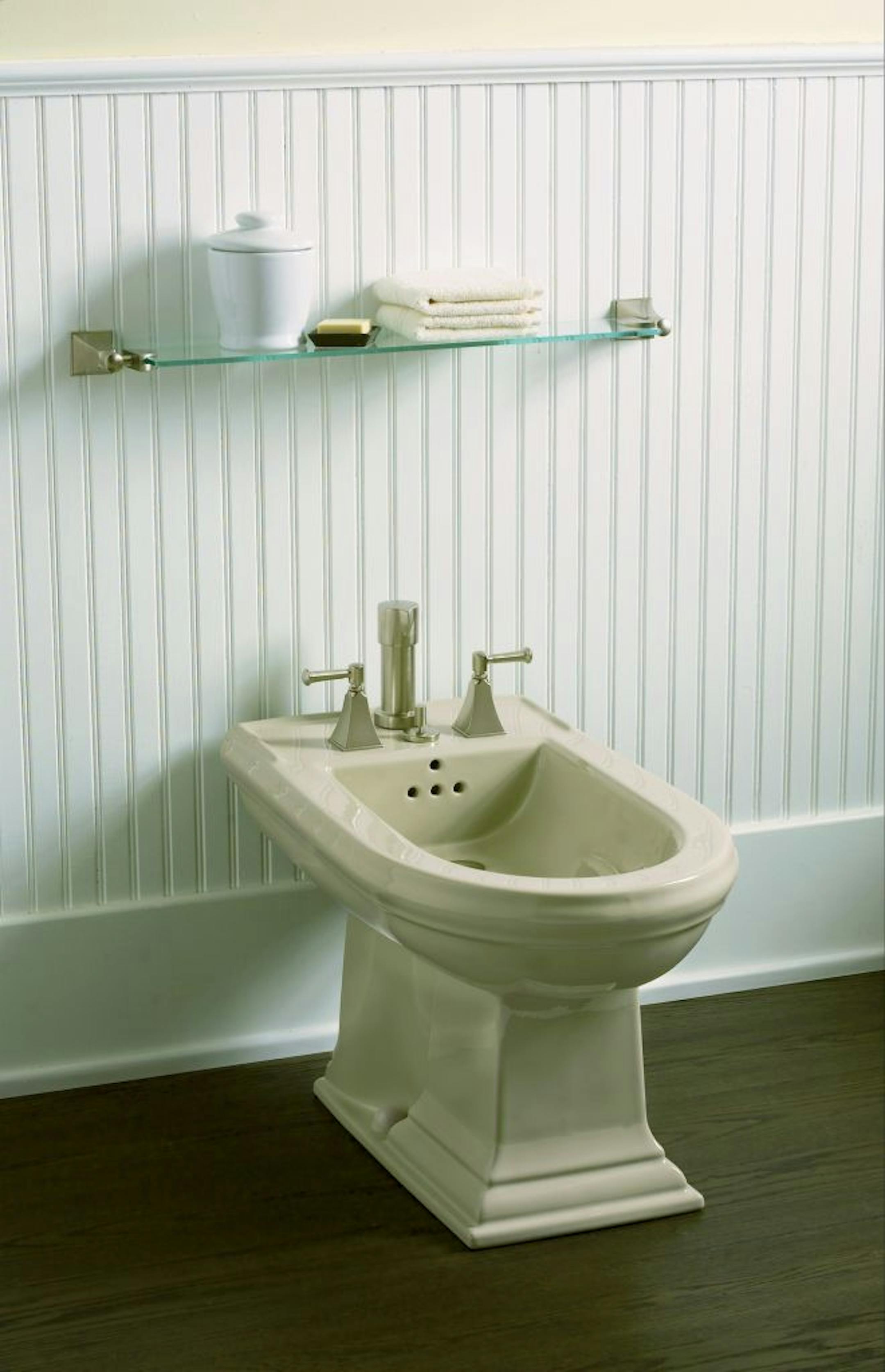 SH12H140PLUMBER Aug. 20, 2012 -- Having a toilet/bidet combo unit can save you some room since you're installing only one plumbing fixture. But consult a licensed plumber before you start. (SHNS photo courtesy Kohler