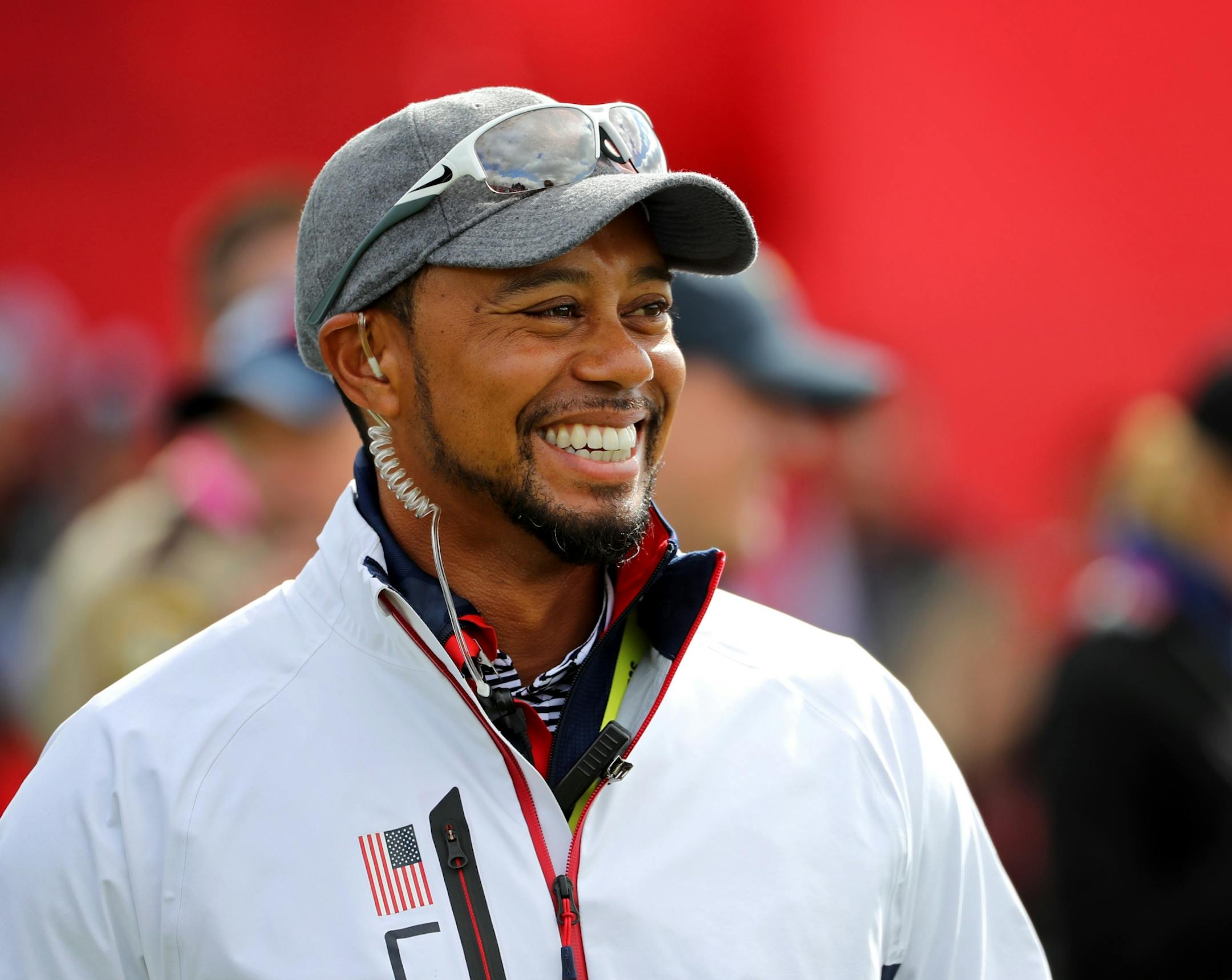 Tiger Woods, the 14-time major champion, who has not played this year while recovering from back surgery, seemed to be enjoying his role as one of Davis Love III's vice captains.