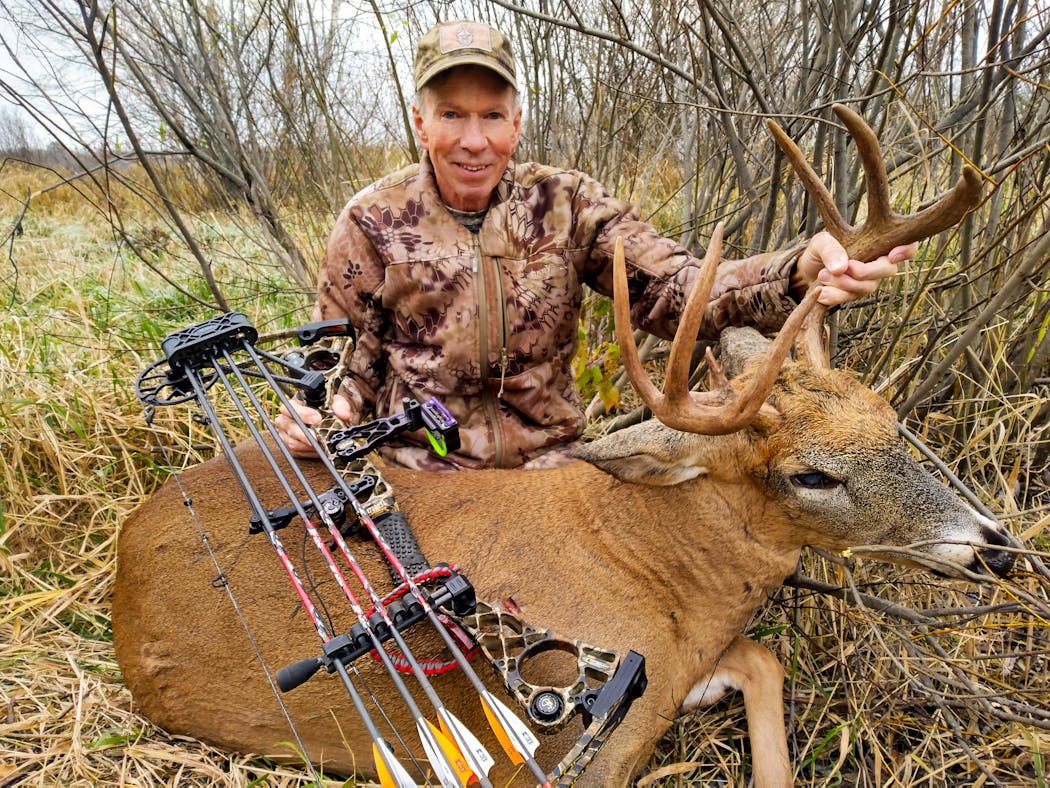 Though Bill Marchel, who lives near Brainerd, intently manages his 70 acres for wildlife, including deer, he rarely sees mature bucks such as this one.