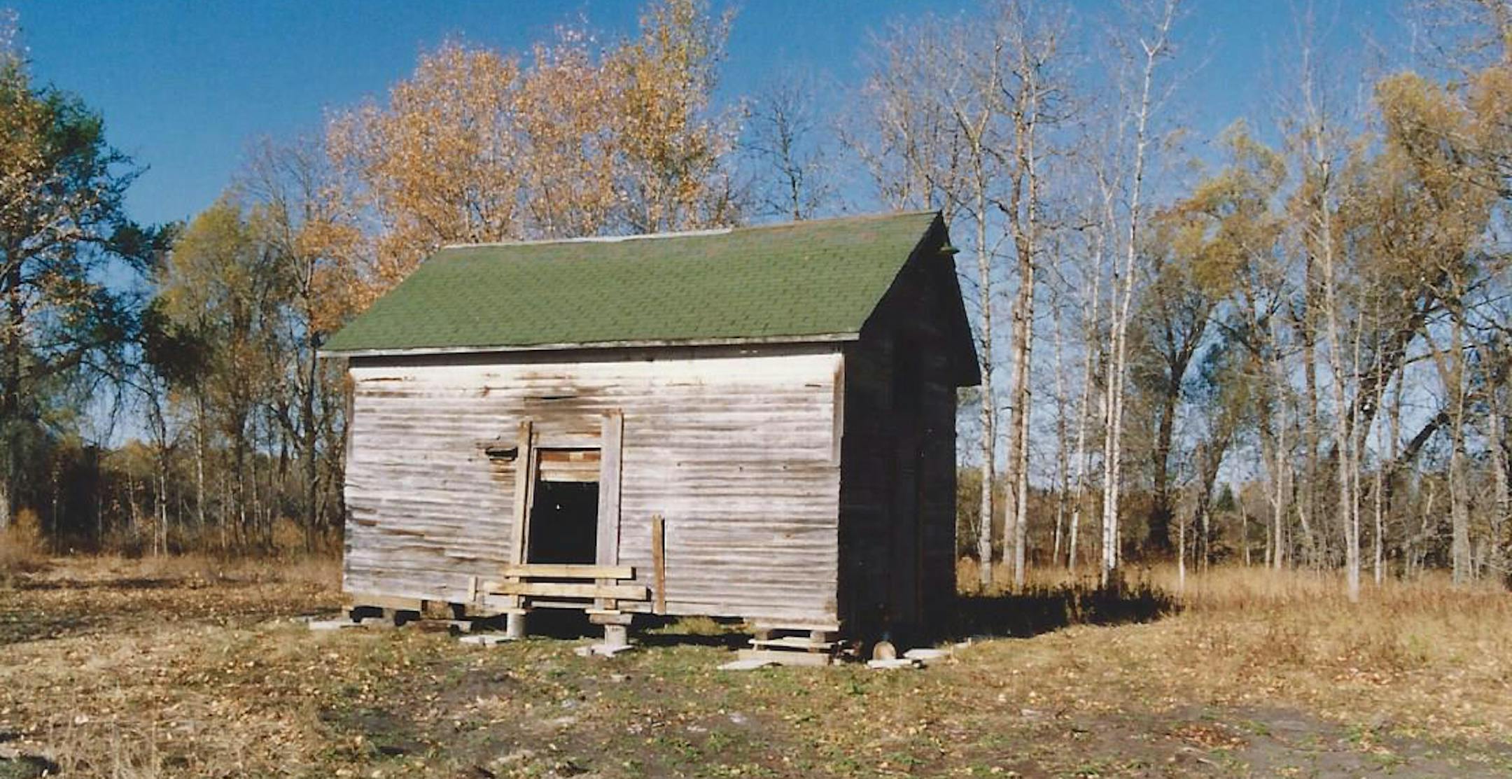 Ullstrom cabin after being moved to its present location.