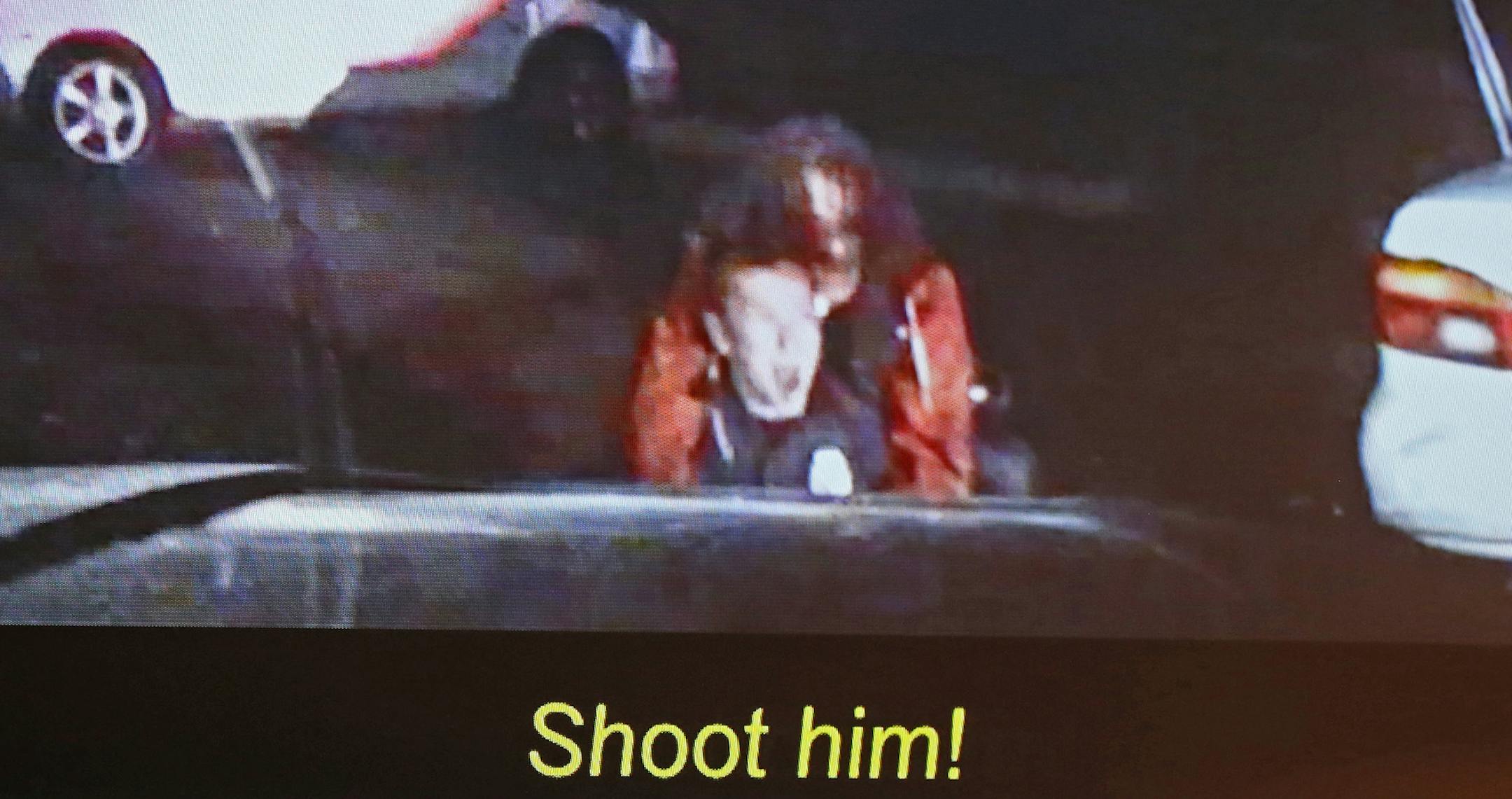 Brooklyn Park Police Chief Craig Enevoldsen showed a video of a 25-year-old man who was "locked in a violent struggle for three minutes with a Brooklyn Park police officer, during which the man kept trying to grab the officer's holstered gun, during a press conference at the Brooklyn Park City Hall, Thursday, May 19, 2016 in Brooklyn Park, MN. ] (ELIZABETH FLORES/STAR TRIBUNE) ELIZABETH FLORES &#x2022; eflores@startribune.com ORG XMIT: MIN1605191450334523