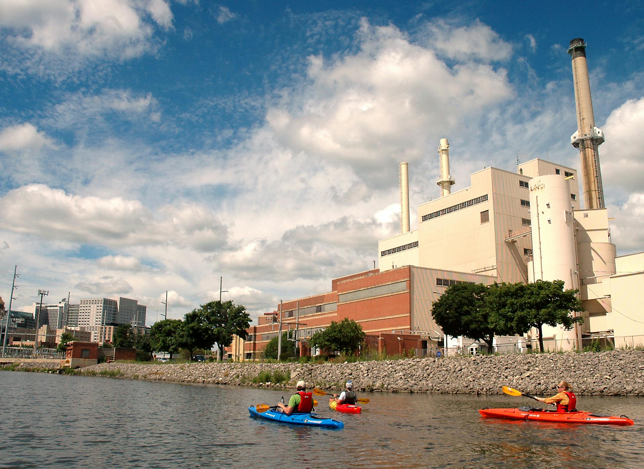 MPCA Watershed Specialist Justin Watkins, Zumbro Watershed Partnership Chair Brett Ostby and MPCA Watershed Monitoring Specialist Tiffany Schauls kayak the Zumbro River on Wednesday, June 29, 2016. A multi-billion-dollar redo of Rochester meant to secure its reputation as a global destination for health care and medicine has some calling for the beautification of the Zumbro, which for years has been walled off due to flood fears. ORG XMIT: MIN1607061757401777