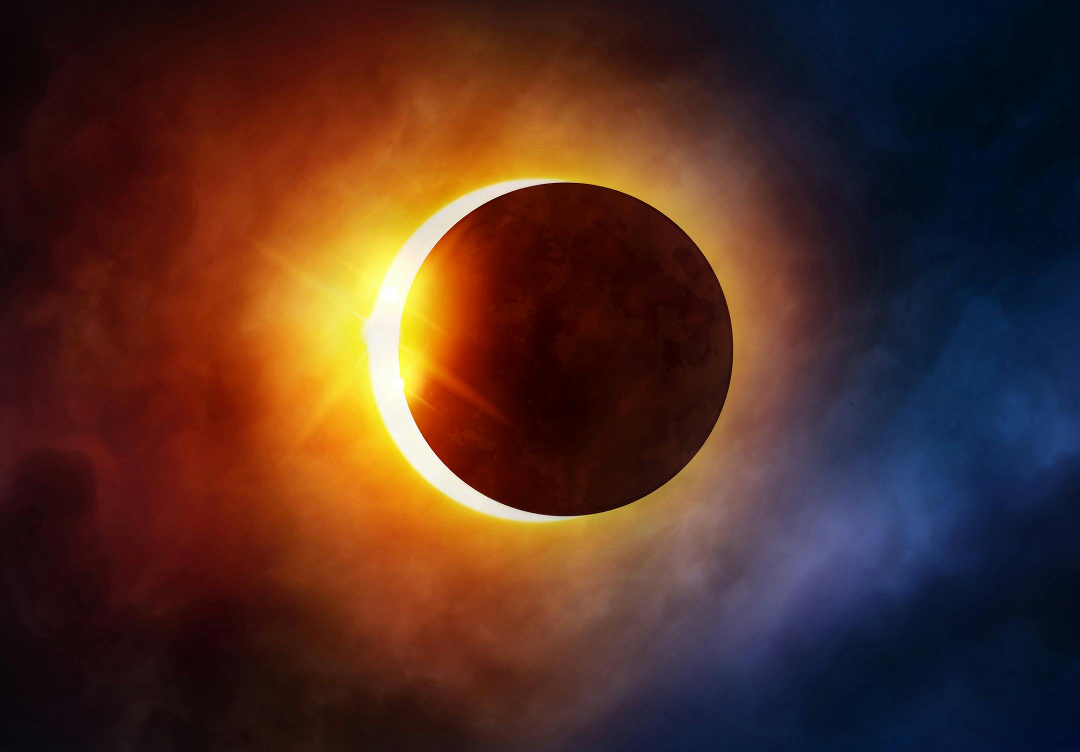 With your solar glasses or a special viewer, watch for the partial phases of the eclipse as the moon passes over the sun, a stage that lasts for a few hours.