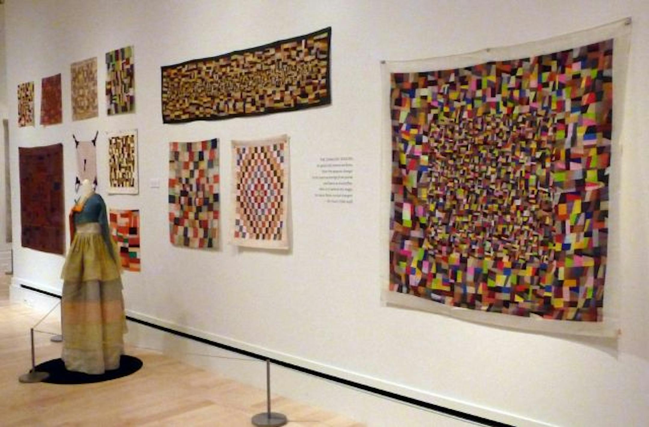 An exhibit of Korean textiles in 2008 featured pojagi, or wrapping cloths. The exhibit came from the Chojun Textile and Quilt Art Museum in Seoul, South Korea.