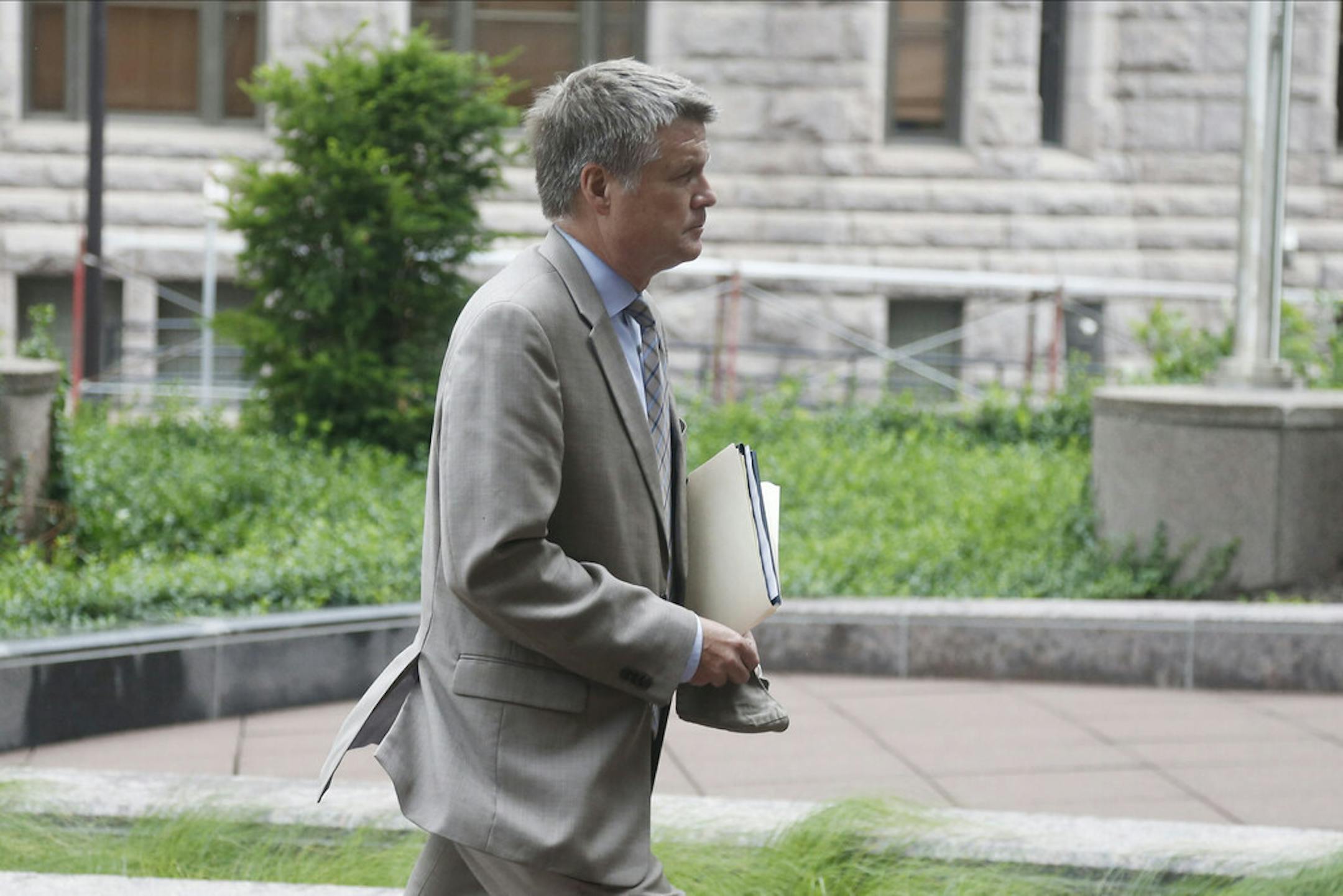 Prosecutor Matthew Frank arrived on June 29, 2020, for the second court appearance in Minneapolis for four former Minneapolis police officers facing charges in death of George Floyd. In a memo filed Monday, prosecutors added to their case for justifying longer sentences for the officers who detained Floyd on Memorial Day.