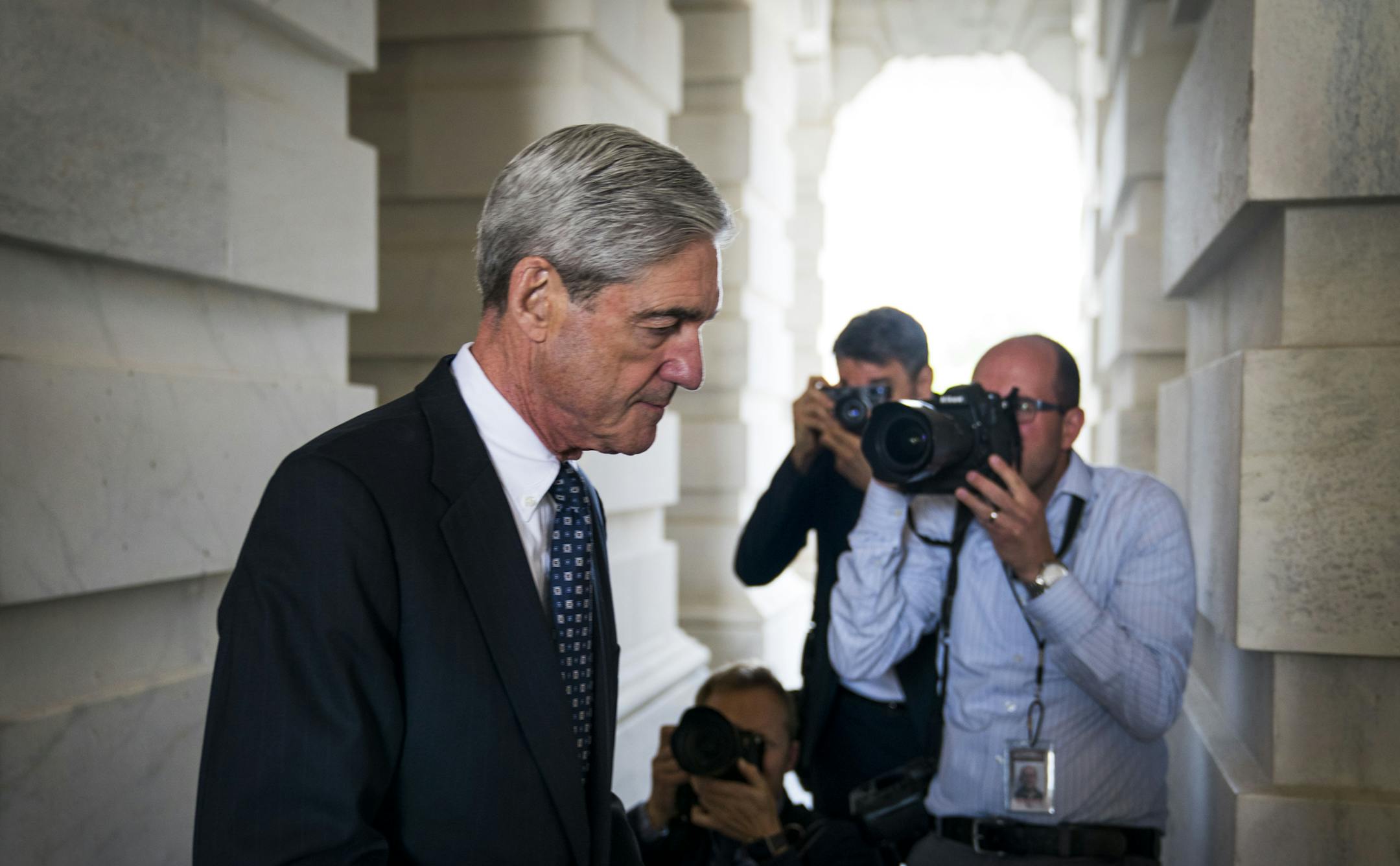 FILE -- Robert Mueller, the Justice Department’s special counsel, at the Capitol in Washington, June 21, 2017. Senior FBI officials who helped investigate Donald Trump’s presidential campaign last year told a colleague that Hillary Clinton “just has to win” and described a potential Trump victory as “terrifying,” according to texts released Dec. 12. (Doug Mills/The New York Times)