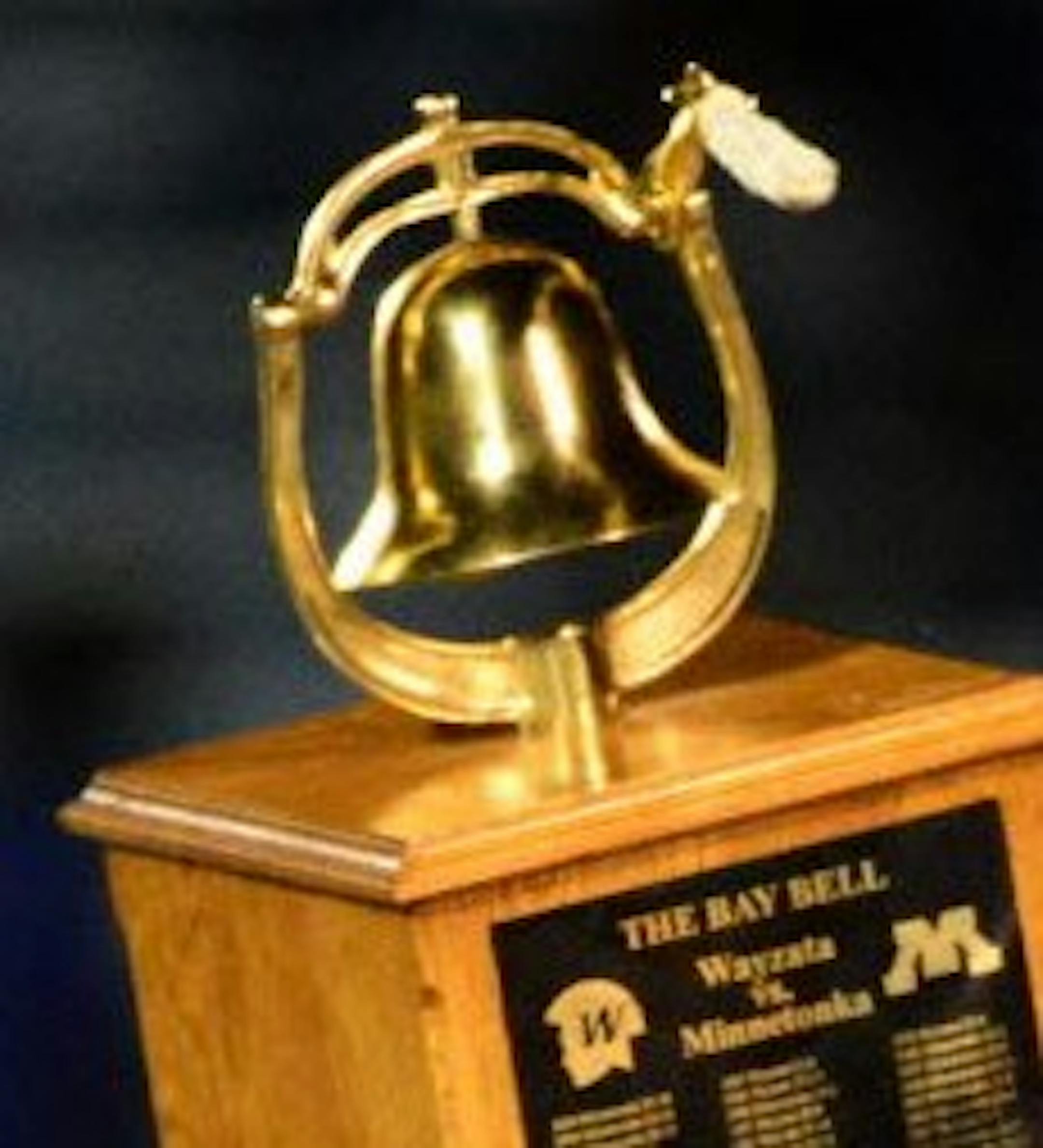 The Bay Bell high school football trophy (Wayzata vs. Minnetonka)