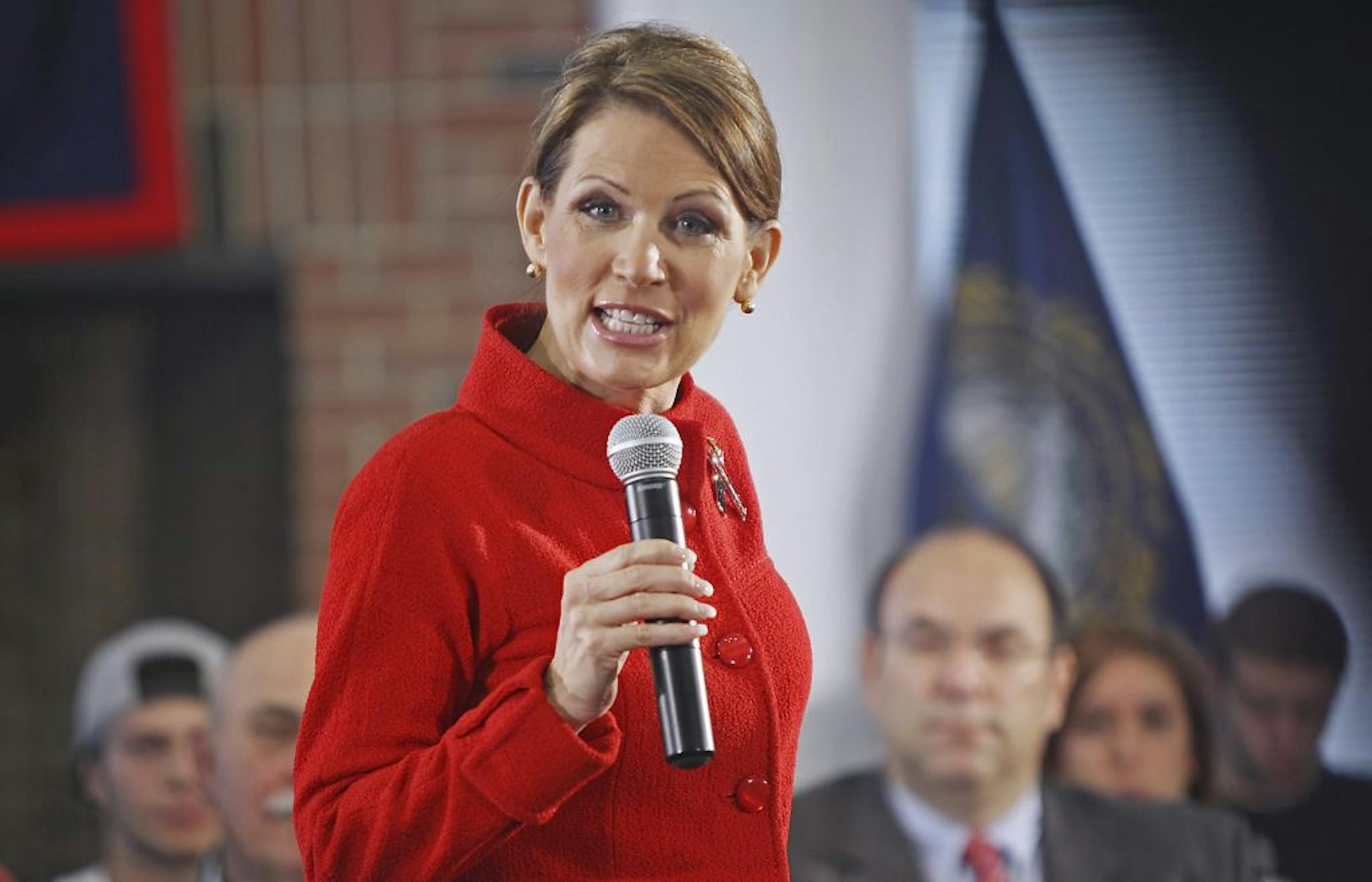 Republican presidential candidate, Rep. Michele Bachmann, R-Minn., holds a town meeting at New England College in Henniker, N.H., Monday, Oct. 10, 2011.