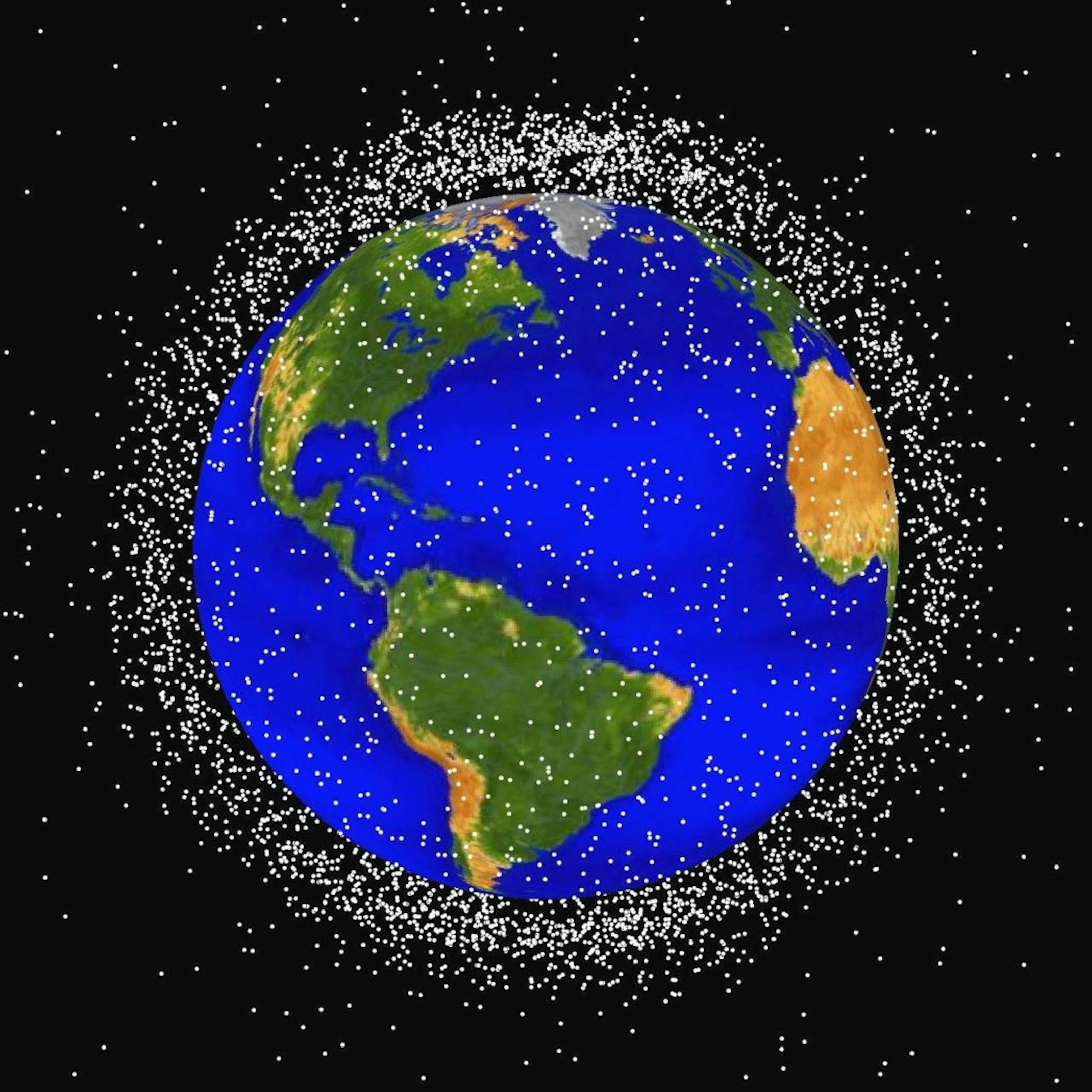 A computer generated graphic by NASA showed the objects in Earth's orbit that are being tracked.
