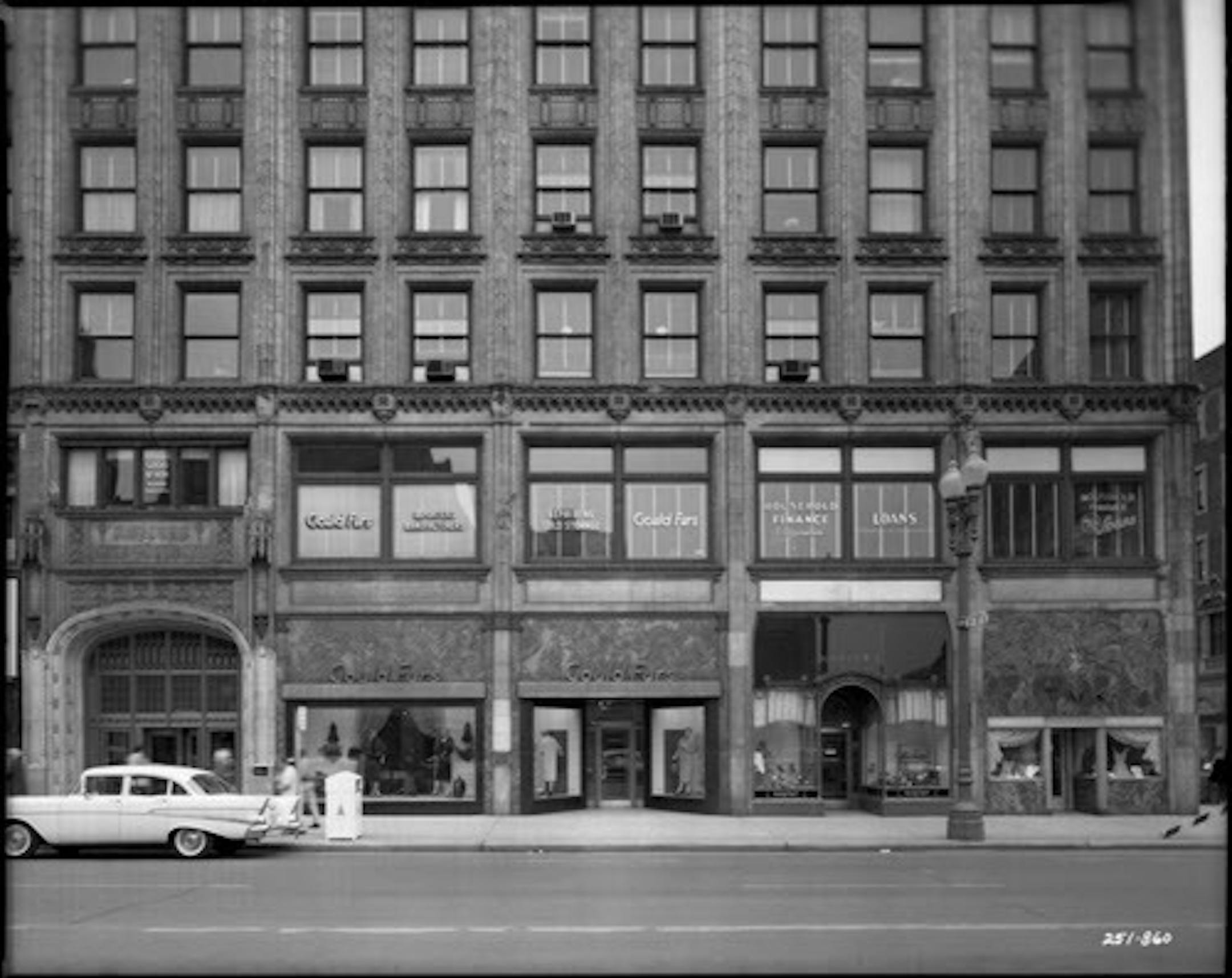 The Medical Arts Building on Nicollet Avenue in Minneapolis in 1958. It was completed in 1924. While there's little remarkable about the size or style of windows of this era, architects often recessed them a few inches, to give a building's facade depth and shadow.