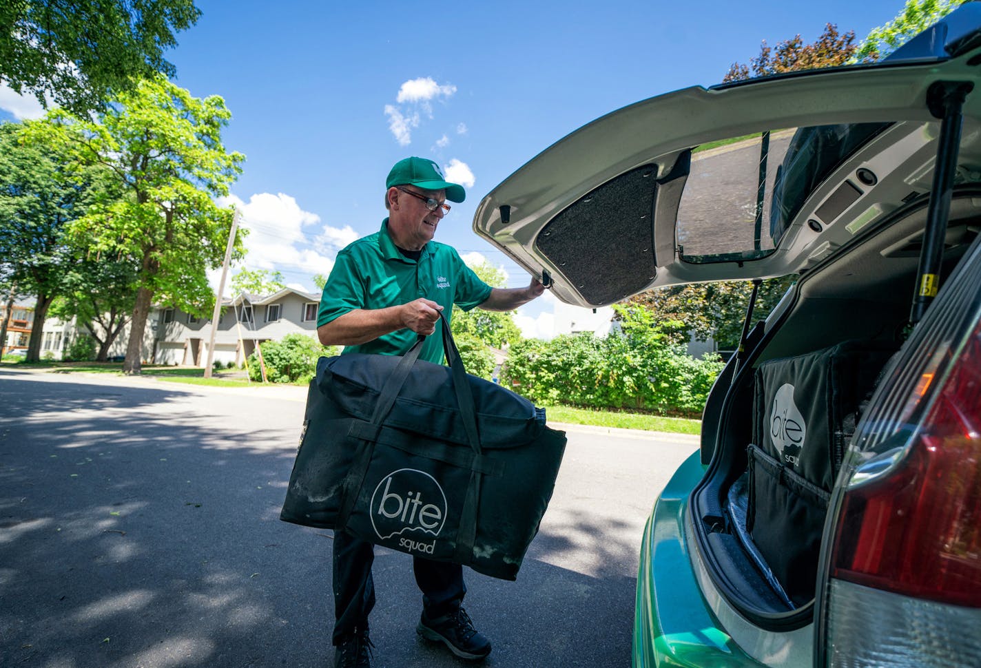 Bite Squad driver Brent Mellett picked up orders at restaurants and delivered them to customers around Minneapolis Wednesday afternoon. Bite Squad sold itself for more than $300 million, the most successful tech startup of the decade in the Twin Cities.