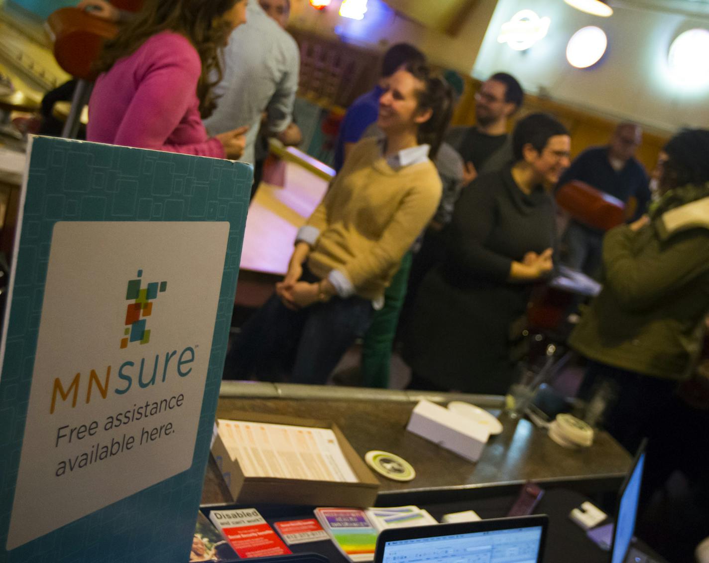 A MNsure event dubbed "Bowling for Health Insurance," designed to get uninsured to sign up, was held at the Bryant Lake Bowl in Minneapolis, Minn. on Tuesday, February 3, 2015.