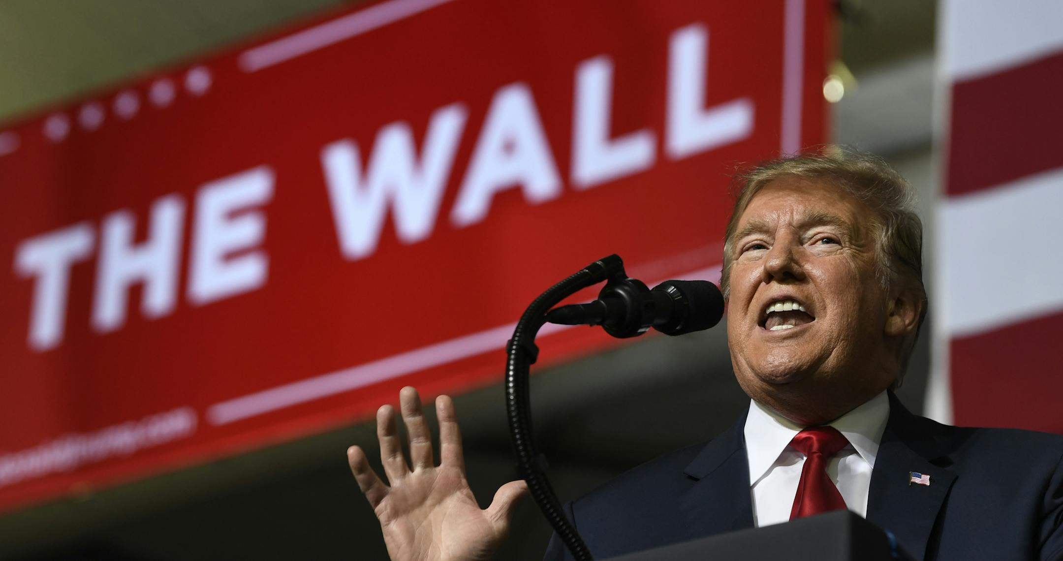 President Donald Trump speaks during a rally in El Paso, Texas, Monday, Feb. 11, 2019. (AP Photo/Susan Walsh)
