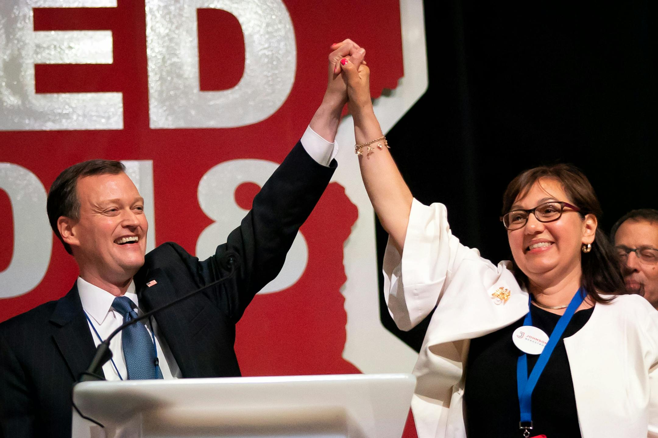 Jeff Johnson and running mate Donna Bergstrom. ] GLEN STUBBE &#x2022; glen.stubbe@startribune.com