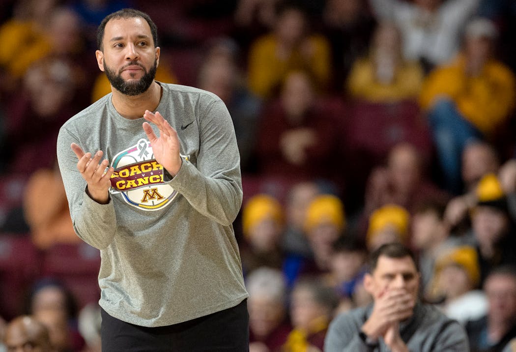 Ben Johnson is in his second season coaching the Gophers men’s basketball team.