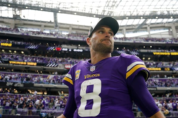 Vikings quarterback Kirk Cousins had a brilliant first half, when he was 22 of 26 for 217 yards and a touchdown, and led another late game-winning dri