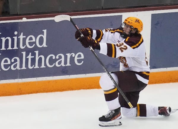 Gophers forward Logan Cooley, above celebrating one of his 12 goals this season, is a first-round NHL draft pick of Arizona. But Michigan, Minnesota�