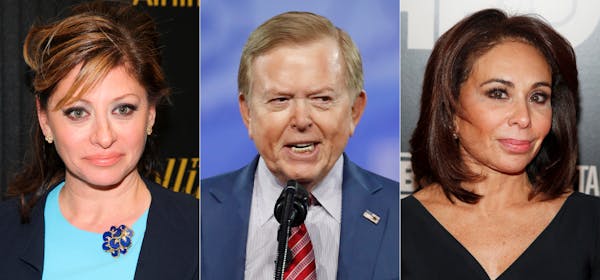 Fox News personalities Maria Bartiromo, Lou Dobbs and Jeanine Pirro.